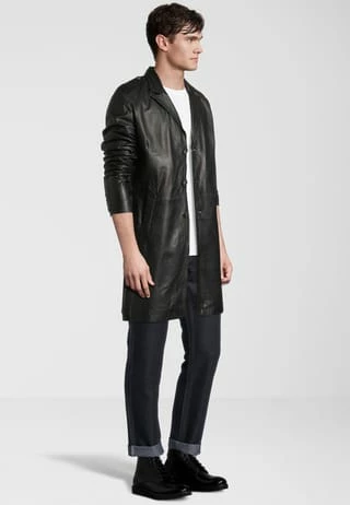 Goosecraft. Ledermantel Kai Black - Image 3