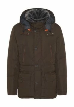 LERROS Mantel, Kapuze, Stehkragen, Verdeckter Reißverschluss, Uni, Für Herren 786 BROWN