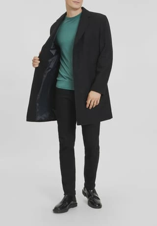 Mantel, Reverskragen, für Herren MANGUUN Mantel, Reverskragen, Für Herren 100 SCHWARZ -Hudson shop unnamed file 1134