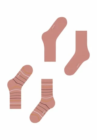 Socken, 2er-Pack, Streifen, uni, für Damen ESPRIT Socken, 2er-Pack, Streifen, Uni, Für Damen 8803 WILD ROSE -Hudson shop unnamed file 121