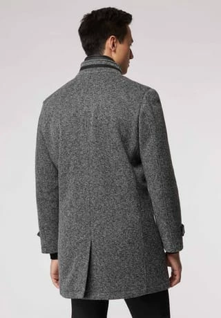ROY ROBSON Mantel, Meliert, Stehkragen, Für Herren A015 CHARCOAL - Image 3