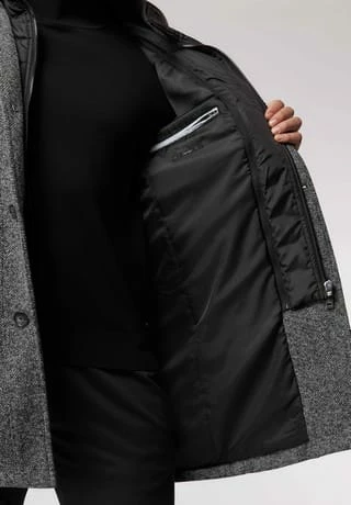 ROY ROBSON Mantel, Meliert, Stehkragen, Für Herren A015 CHARCOAL - Image 7