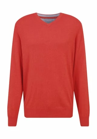 GALERIA Seide/Cashmere Pullover, V-Ausschnitt, Feingerippte Abschlüsse, Für Herren 11 ORANGE