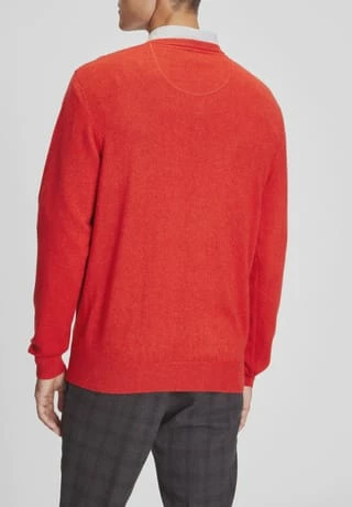 GALERIA Seide/Cashmere Pullover, V-Ausschnitt, Feingerippte Abschlüsse, Für Herren 11 ORANGE - Image 2