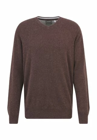 GALERIA Seide/Cashmere Pullover, V-Ausschnitt, Feingerippte Abschlüsse, Für Herren 12 DUNKELBRAUN