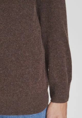 GALERIA Seide/Cashmere Pullover, V-Ausschnitt, Feingerippte Abschlüsse, Für Herren 12 DUNKELBRAUN - Image 5