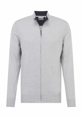 GALERIA Strickjacke, Seide-Kaschmir, Langarm, Uni, Für Herren Hellgrau