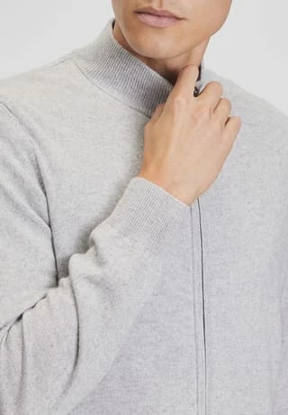 GALERIA Strickjacke, Seide-Kaschmir, Langarm, Uni, Für Herren Hellgrau - Image 4