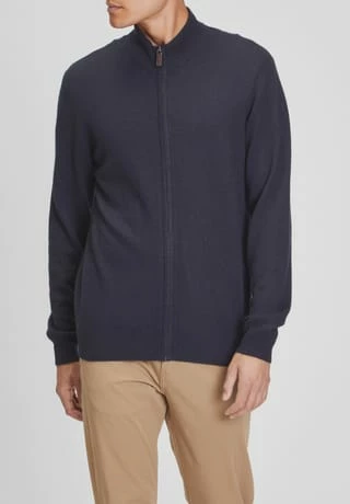 GALERIA Strickjacke, Seide-Kaschmir, Langarm, Uni, Für Herren Navy - Image 2