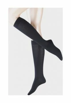 FALKE Softmerino Kniestrümpfe, Merinowolle, Verstärkte Belastungszonen, Für Damen 6379 MARINE