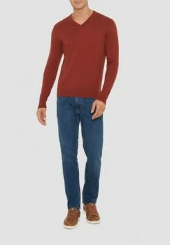 GALERIA Pullover, V-Ausschnitt, Uni, Für Herren BAKED CLAY -Hudson shop unnamed file 1414