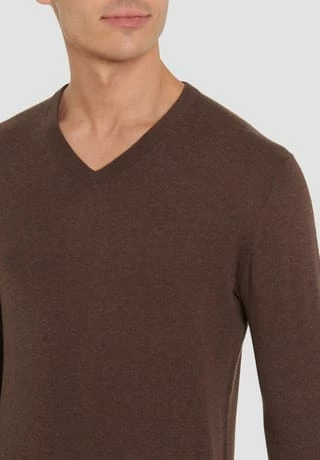 GALERIA Pullover, V-Ausschnitt, Uni, Für Herren JAVA - Image 4
