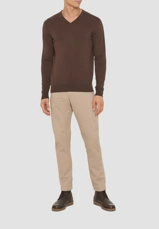 GALERIA Pullover, V-Ausschnitt, Uni, Für Herren JAVA - Image 5