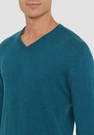 GALERIA Pullover, V-Ausschnitt, Uni, Für Herren MOROCCAN BLUE - Image 4
