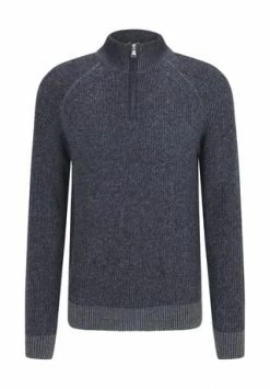 GALERIA Merino/Cashmere Pullover, Troyer-Kragen, Für Herren 2 NAVY/ GREY