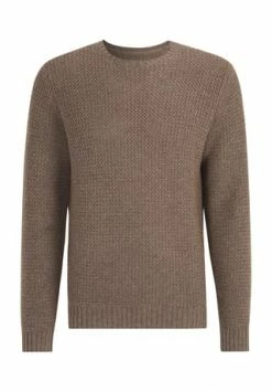 GALERIA Merino/Cashmere Pullover, Rundhals-Ausschnitt, Struktur-Design, Für Herren 1 BROWN