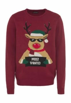 MANGUUN Weihnachtspullover, Rundhals, Für Herren 4. BIKING RED