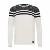 CIPO & BAXX® Pullover Mit Coolen Streifen-Details Ecru-Black