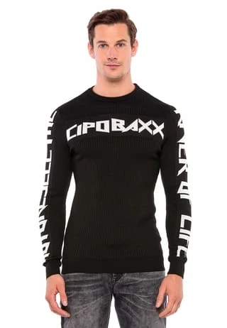 CIPO & BAXX® Pullover Mit Coolem Print Black - Image 2