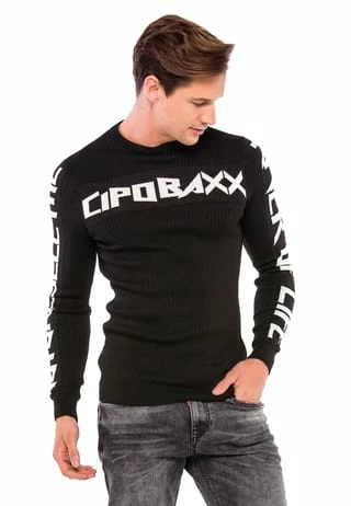 CIPO & BAXX® Pullover Mit Coolem Print Black - Image 3