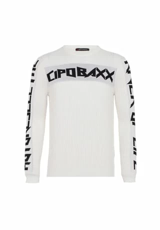 CIPO & BAXX® Pullover Mit Coolem Print White