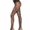 OROBLÙ Feinstrumpfhose, "Moony", Blumendruck, Für Damen 590 BLACK