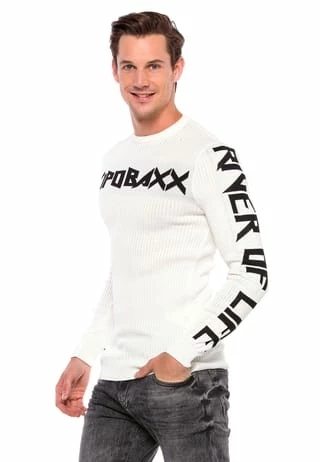 CIPO & BAXX® Pullover Mit Coolem Print White - Image 3