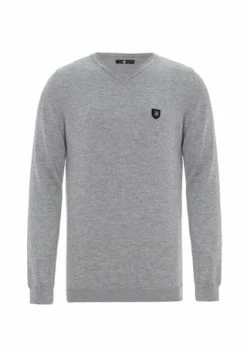 CIPO & BAXX® Pullover Mit V-Ausschnitt LIGHTGREY