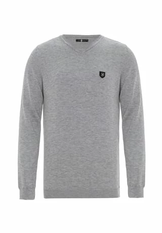 CIPO & BAXX® Pullover Mit V-Ausschnitt LIGHTGREY