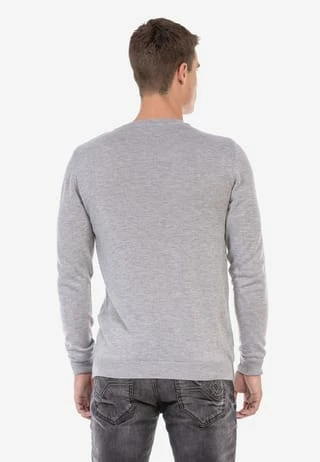 CIPO & BAXX® Pullover Mit V-Ausschnitt LIGHTGREY - Image 5