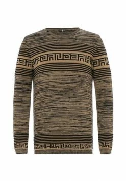 CIPO & BAXX® Strickpullover In Streifenoptik CAMEL
