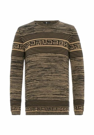 CIPO & BAXX® Strickpullover In Streifenoptik CAMEL