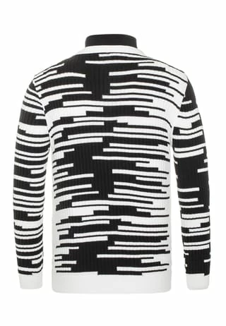 CIPO & BAXX® Strickpullover Mit Tollem Allover-Muster WHITE-BLACK - Image 7