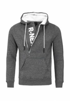 RUSTY NEAL Kapuzenpullover Mit Seitlichem Reißverschluss Anthrazit