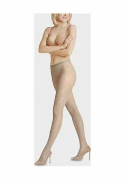 FALKE Turning Page Strumpfhose, Grafisch Gemustert, Für Damen 7110 PALE KHAKI