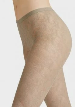 FALKE Turning Page Strumpfhose, Grafisch Gemustert, Für Damen 7110 PALE KHAKI -Hudson shop unnamed file 202