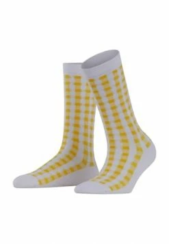Burlington Socken, Kariert, Für Damen 2000 WHITE