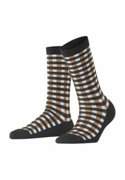 Burlington Socken, Kariert, Für Damen 3000 BLACK