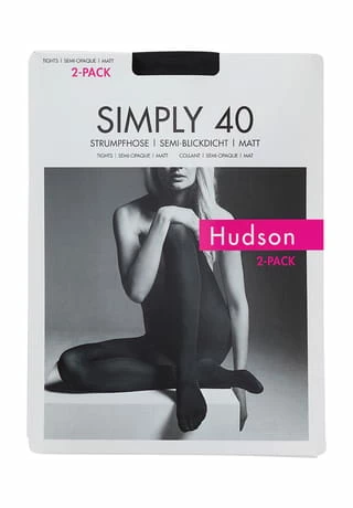 Hudson SIMPLY 40 Strumpfhose, 40 DEN, 2er-Pack, Für Damen 0771 DUNKELBRAUN