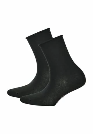 Hudson Only Kurzsocken, 2er-Pack, Rollrand, Für Damen Schwarz