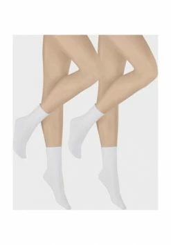 Hudson Only Kurzsocken, 2er-Pack, Rollrand, Für Damen Weiß