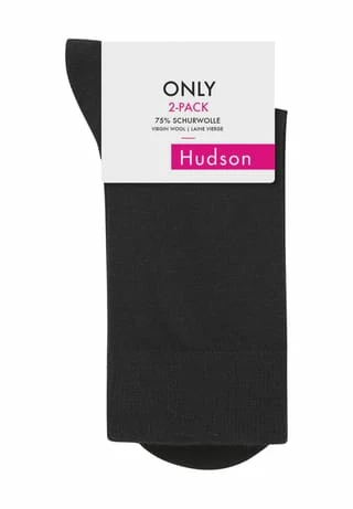 Hudson Socken, 2er-Pack, Uni, Für Damen 0005 BLACK - Image 2