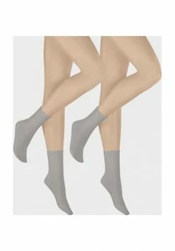 Hudson Only Kurzsocken, 2er-Pack, Rollrand, Für Damen Silber