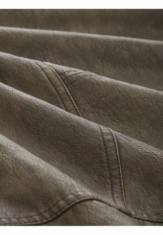 TOM TAILOR Kunstleder-Bikerjacke, Sweat-Einsatz, Kapuze, Für Herren 30513 BUFFALO BRO - Image 2