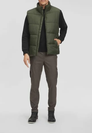 ESPRIT Steppweste, Stehkragen, Für Herren E355 DARK KHAKI - Image 5