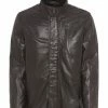 DANIEL HECHTER Lederjacke, Stehkragen, Brusttasche, Für Herren 480 COFFEE
