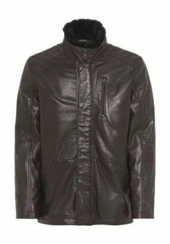 DANIEL HECHTER Lederjacke, Stehkragen, Brusttasche, Für Herren 480 COFFEE