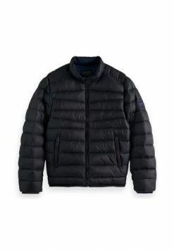 SCOTCH & SODA Herren Steppjacke - Short Puffer Jacket, Einfarbig Dunkelblau