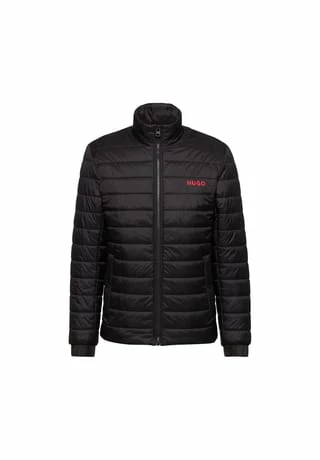 HUGO Herren Steppjacke - Benti2221, Zipper, Stehkragen, Wasserabweisend, Uni Schwarz