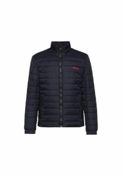 HUGO Herren Steppjacke - Benti2221, Zipper, Stehkragen, Wasserabweisend, Uni Blau